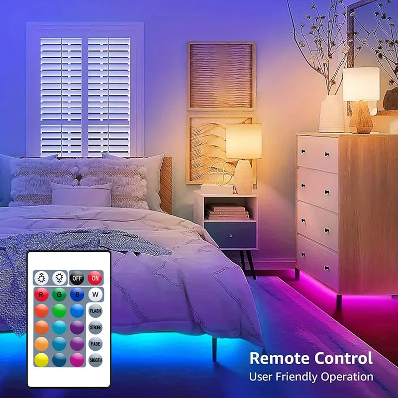 LED Strip Lights RGB 5050 LED Strips Bluetooth APP Control Color Changing DC 12V 30LEDS/M Per Meter For Bedroom Room Kitchen Bar TAVEN System LLC