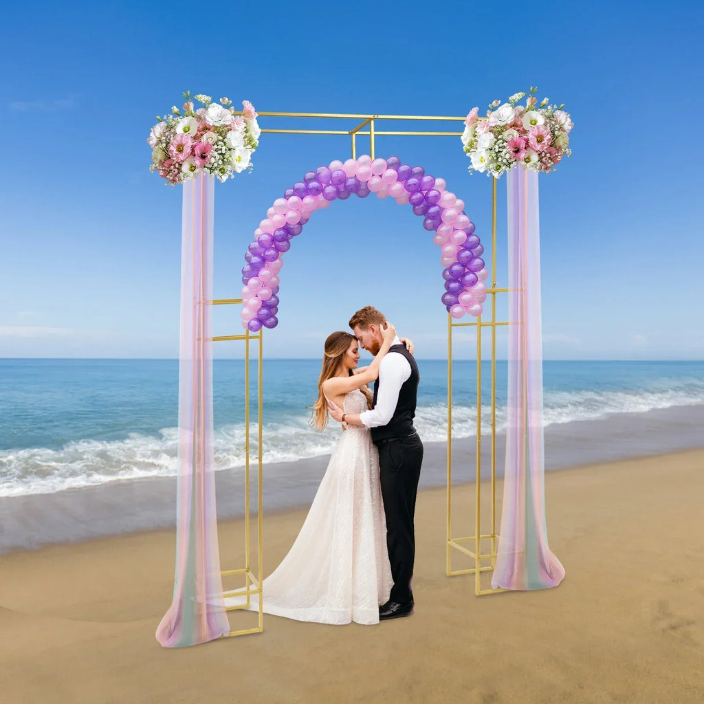 5.9x7.9inch Gold Wedding Arches for Ceremony Square Metal Balloon Arch Stand Garden Arbor Frame for Birthday Party Decoration TAVEN System LLC
