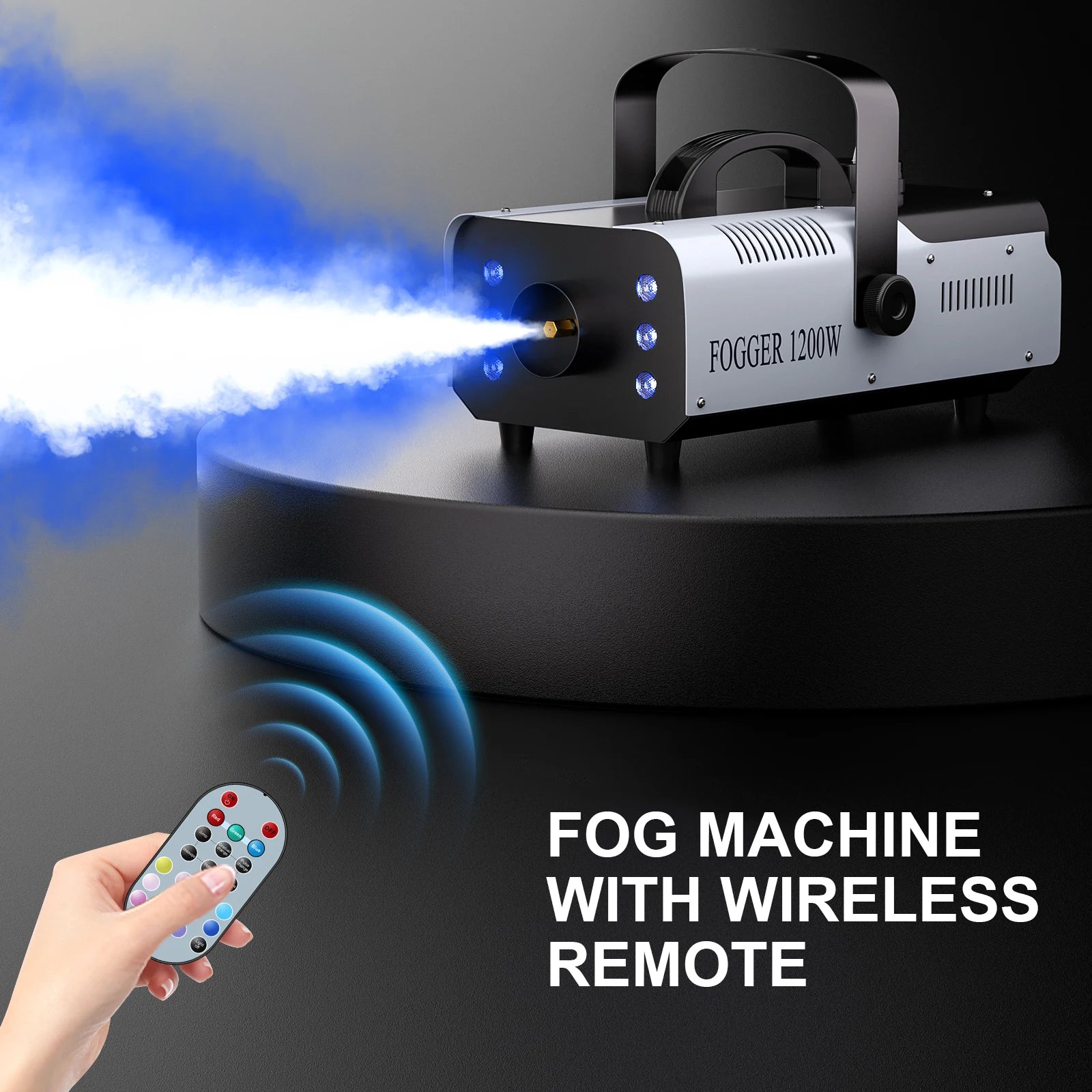 Somspot 1200W RGB LED Smoke Fog Machine Haze Generator Remote Controlled Fog Machine Stage Effect Equipment for DJ Disco Party TAVEN System LLC