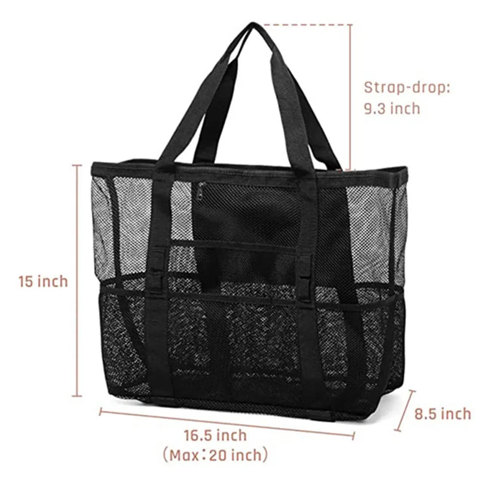 Large Mesh Beach Bag Waterproof Sandproof Travel Tote Bag TAVEN System LLC