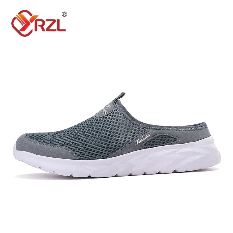 YRZL Casual Shoes Men Summer Half Shoes Slippers Slides Slip on Shoes Men Mesh Breathable Soft Comfortable Slippers for Men TAVEN System LLC
