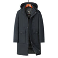 Men Windbreaker Parka Jacket Warm Hoodless Winter Overcoat Streetwear