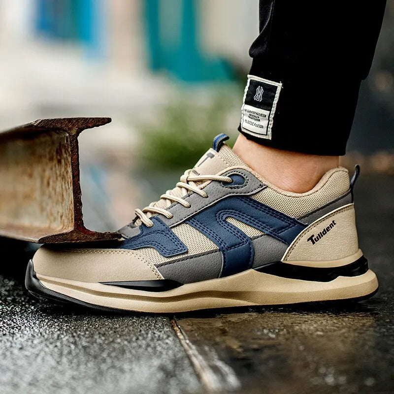 Safety Shoes Men With Steel Toe Cap Anti-smash Men Work Shoes Sneakers Light Puncture-Proof Indestructible Shoes Dropshipping TAVEN System LLC