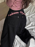 Women Baggy Retro Denim cHigh Waist Loose Full Length Pants TAVEN System LLC