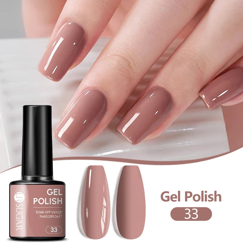 UR SUGAR 7ML Nail Gel Fresh Macaron 107 Colors All For Manicure Semi Permanent Soak Off LED UV Long-Lasting Nail Art Varnish TAVEN System LLC