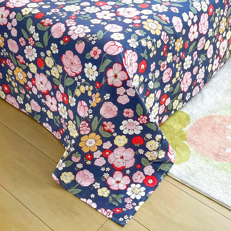 1pc Bed Sheet Flower Printed Top Sheets Single/Queen/King Bedsheet for Double Beds Floral Flat Bed Sheet(without pillowcase) TAVEN System LLC