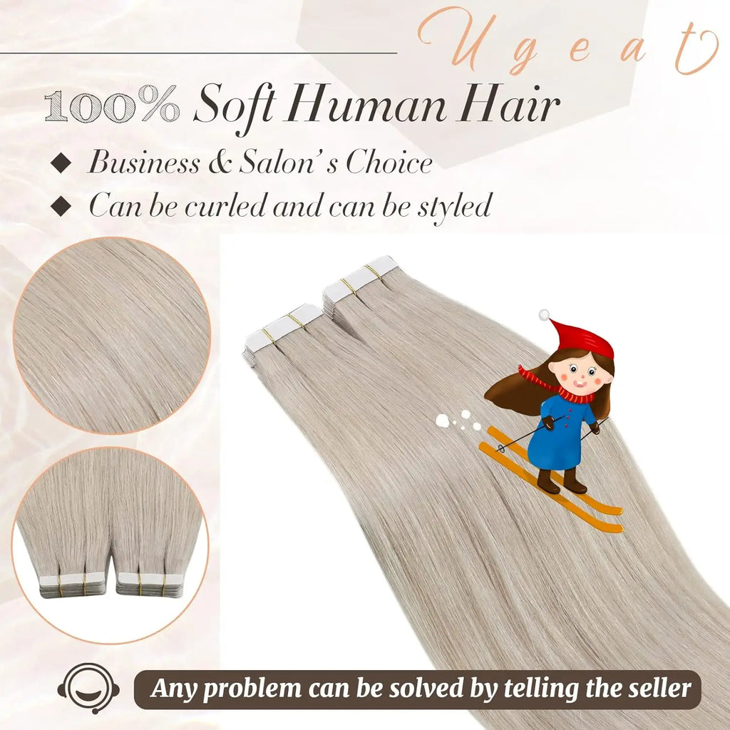 Ugeat Remy Blonde Tape In Human Hair Extensions