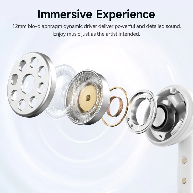 QCY Melobuds N50 ANC Bluetooth 5.4 Wireless Earphones Active Noise Cancellation 6 Mics Clear Call Earbuds Multipoint Connection TAVEN System LLC