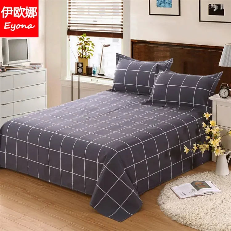 Queen Size Bed Sheet Single Soft Brushed Cotton Bedding Rustic Design All Seasons Breathable 1.6m Double Bed Sheet TAVEN System LLC