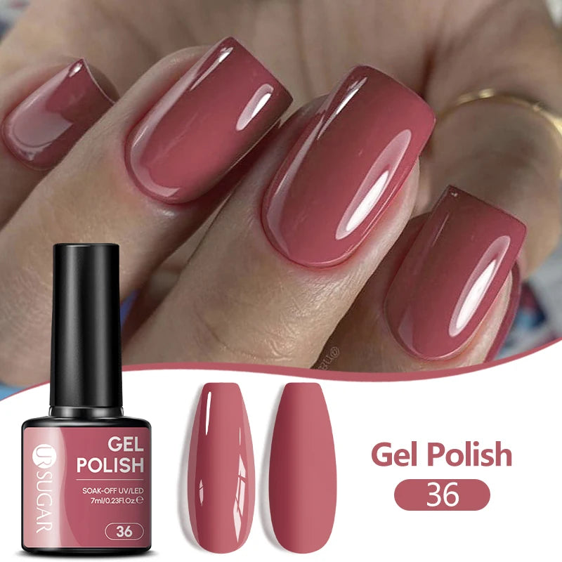 UR SUGAR 7ML Nail Gel Fresh Macaron 107 Colors All For Manicure Semi Permanent Soak Off LED UV Long-Lasting Nail Art Varnish TAVEN System LLC