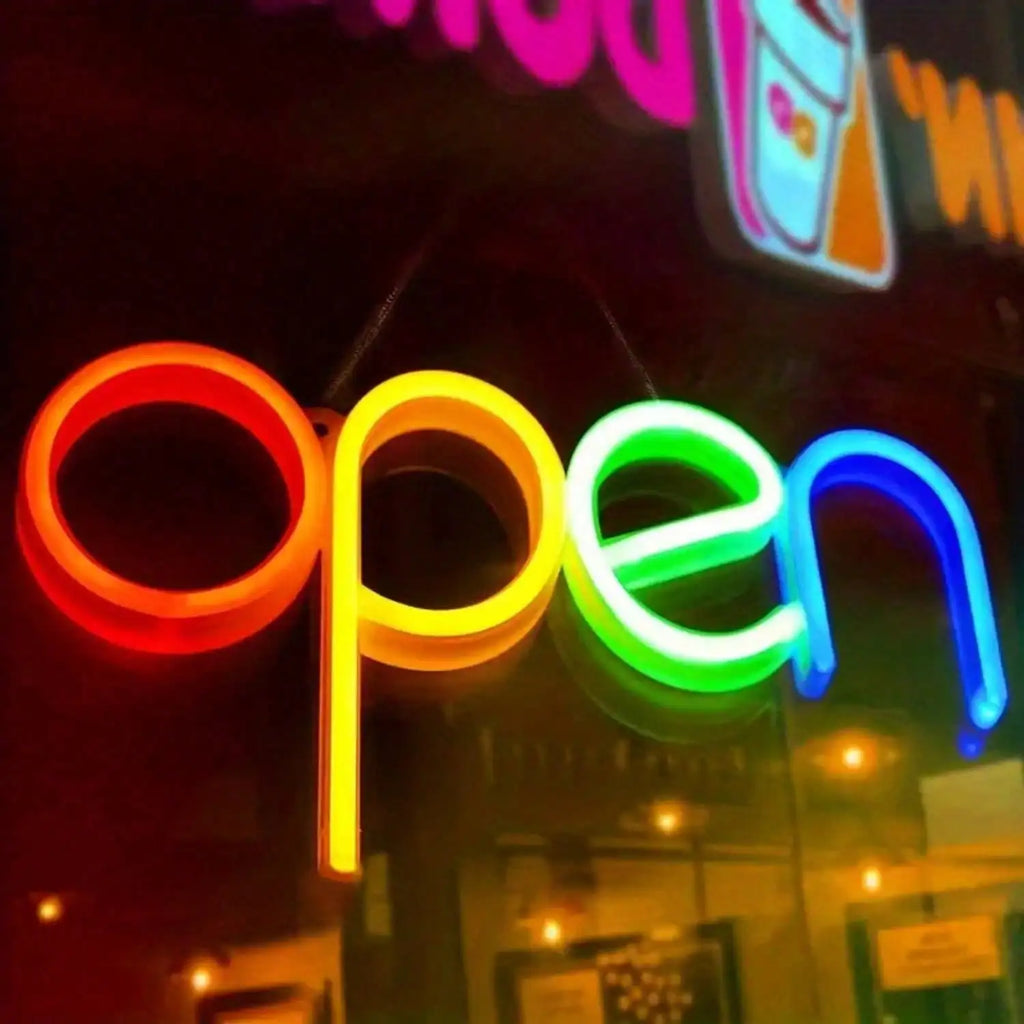 OPEN LED Neon Sign, 10-Level Dimmable USB Powered Energy Saving Business Light, Decor for Restaurants, Bars, Cafes, Hotels & Supermarkets Indoor Outdoor Shop Display TAVEN System LLC