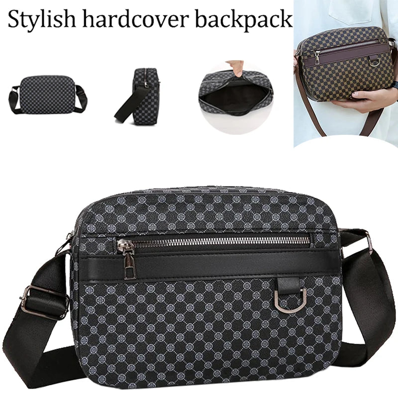 Men’s High Capacity Crossbody Sling Bag PU Shoulder Commute Bag TAVEN System LLC