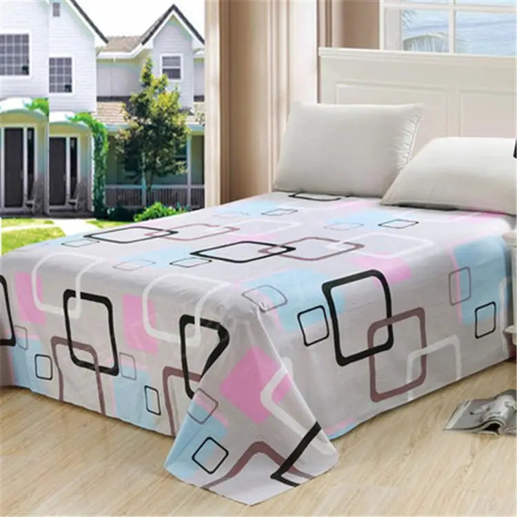 Queen Size Bed Sheet Single Soft Brushed Cotton Bedding Rustic Design All Seasons Breathable 1.6m Double Bed Sheet TAVEN System LLC