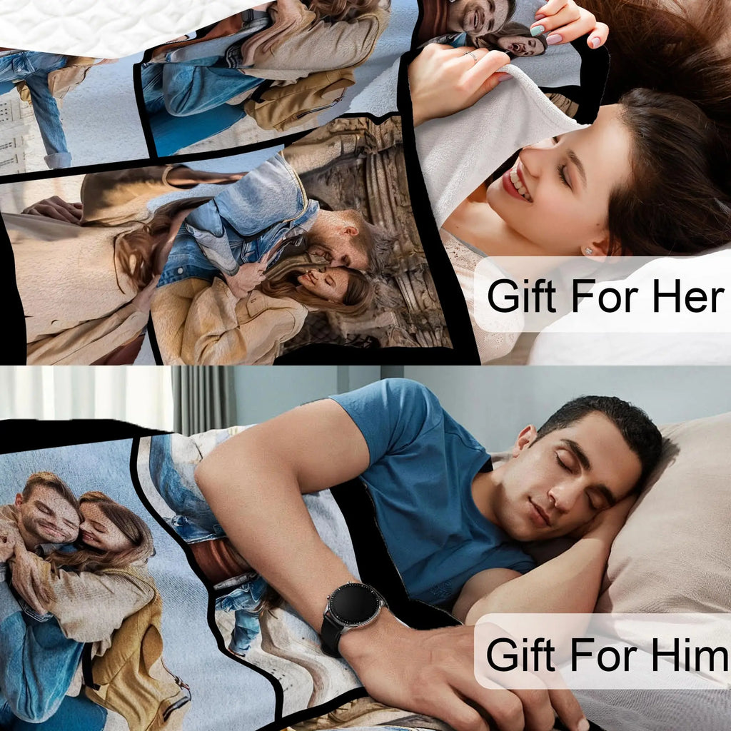1pc Customized Blanket With Your Family Photo Warm Personalized Blankets for Lover Mom for Mothers' Day Fathers Bithday Gifts TAVEN System LLC