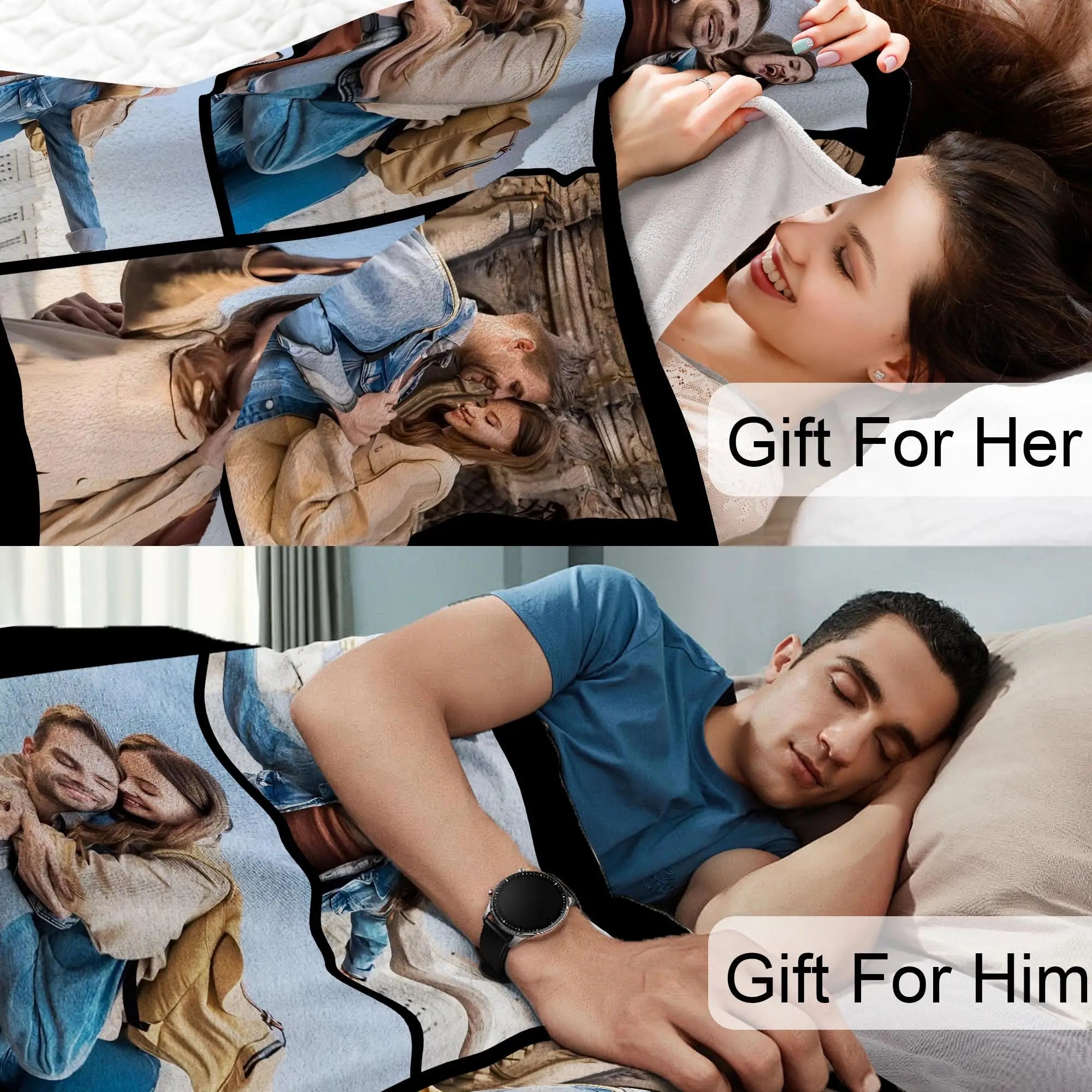 1pc Customized Blanket With Your Family Photo Warm Personalized Blankets for Lover Mom for Mothers' Day Fathers Bithday Gifts TAVEN System LLC
