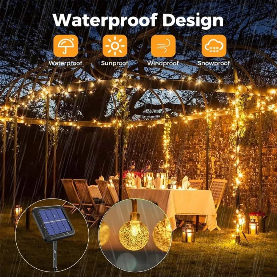 Outdoor Christmas LED String Lights - Waterproof Solar-Powered Decor - Perfect for Garden, Courtyard, Wedding & Terrace TAVEN System LLC