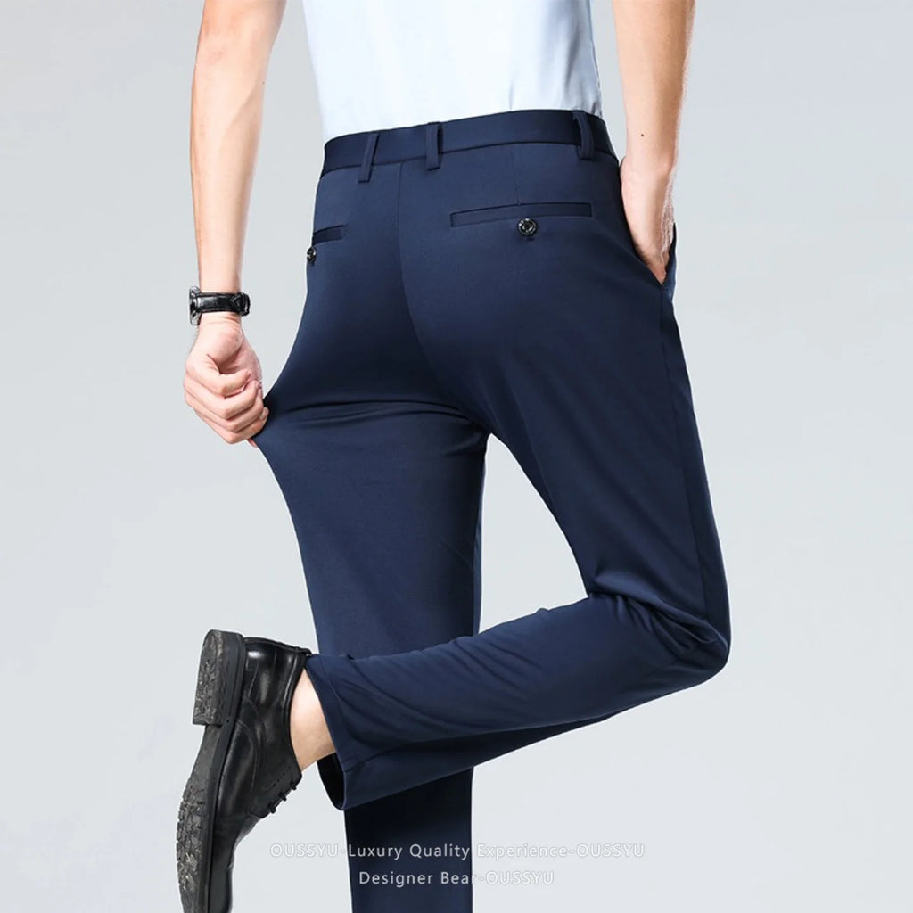 Brand Clothing Summer Thin Men's Stretch Suit Pants Business Slim Straight Work Office Black Formal Trousers Men Plus Size 40 TAVEN System LLC