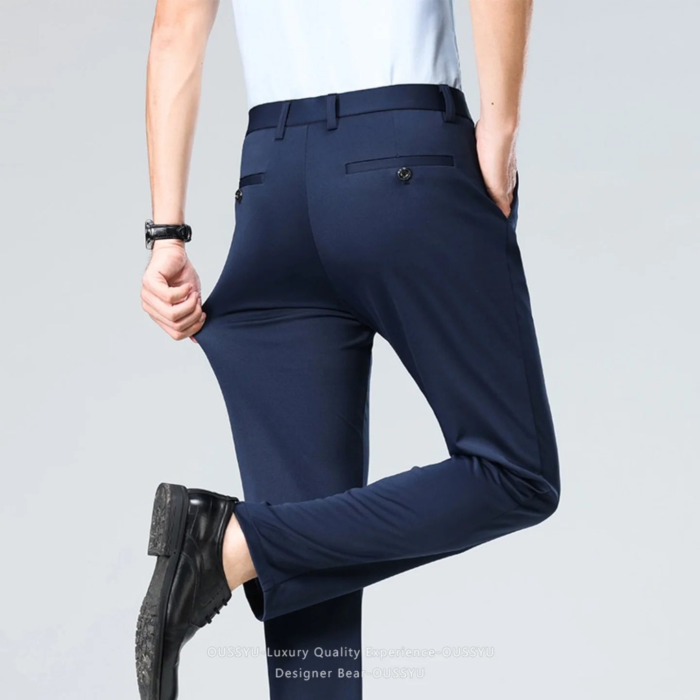 Brand Clothing Summer Thin Men's Stretch Suit Pants Business Slim Straight Work Office Black Formal Trousers Men Plus Size 40 TAVEN System LLC