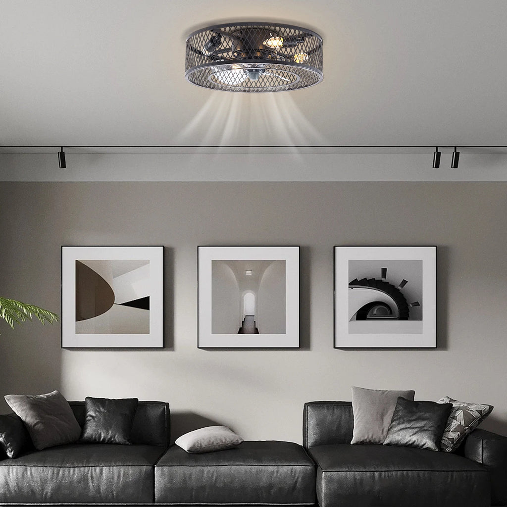 18 Inch Fan Pendant Light Black - Without Light Source E27 * 4 for Living Rooms, Restaurants, Bedrooms Foyers, Farmhouses, Bars TAVEN System LLC