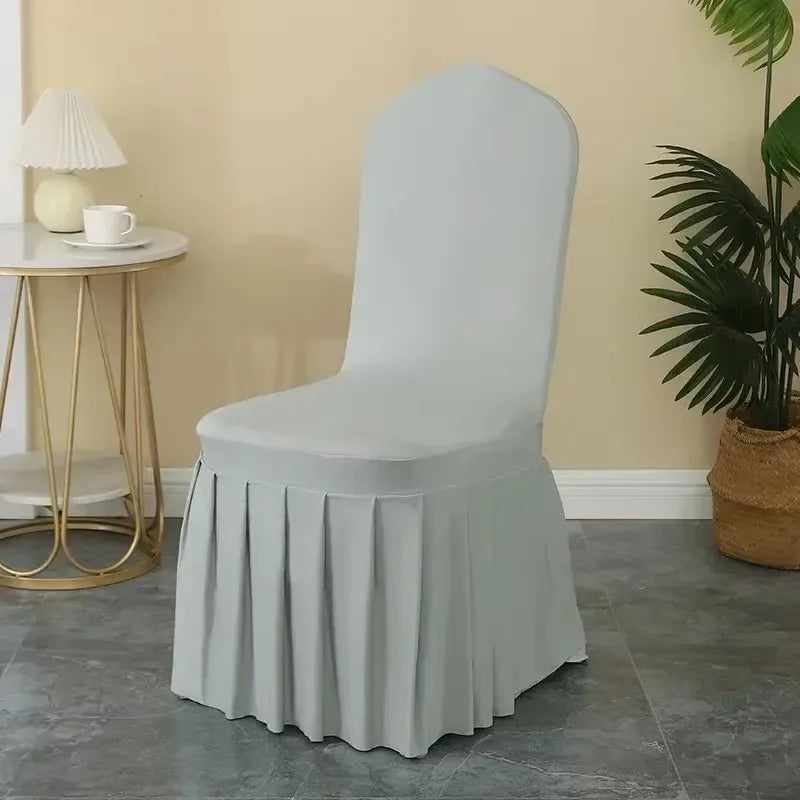 Pleated Spandex Chair Covers Wedding Hotel Banquet Seat Decor TAVEN System LLC