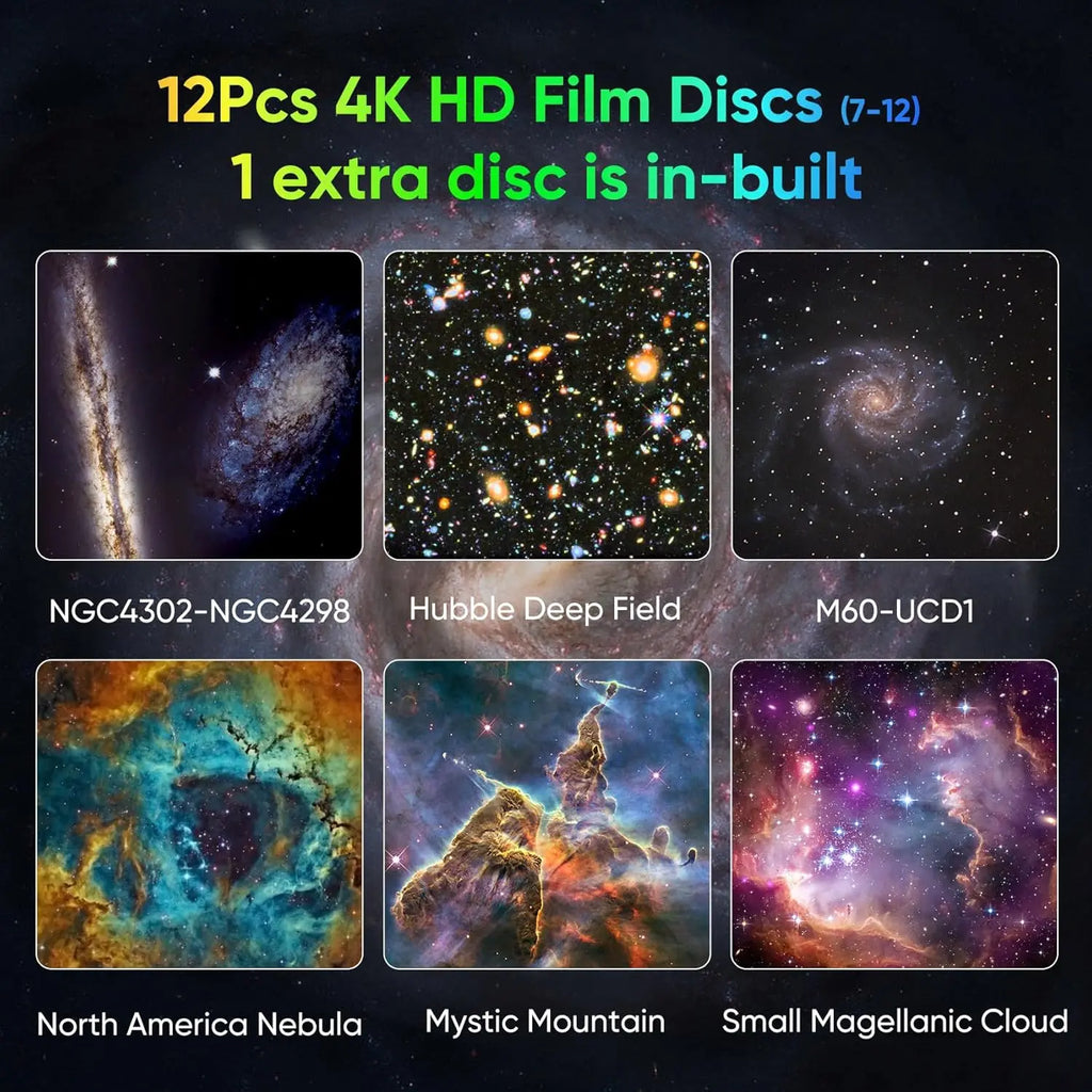 Galaxy Projector for Bedroom, HD Image Star Projector, Adjustable Galaxy Light Knob, 13 Film Discs, Planetarium Projector for Ki TAVEN System LLC
