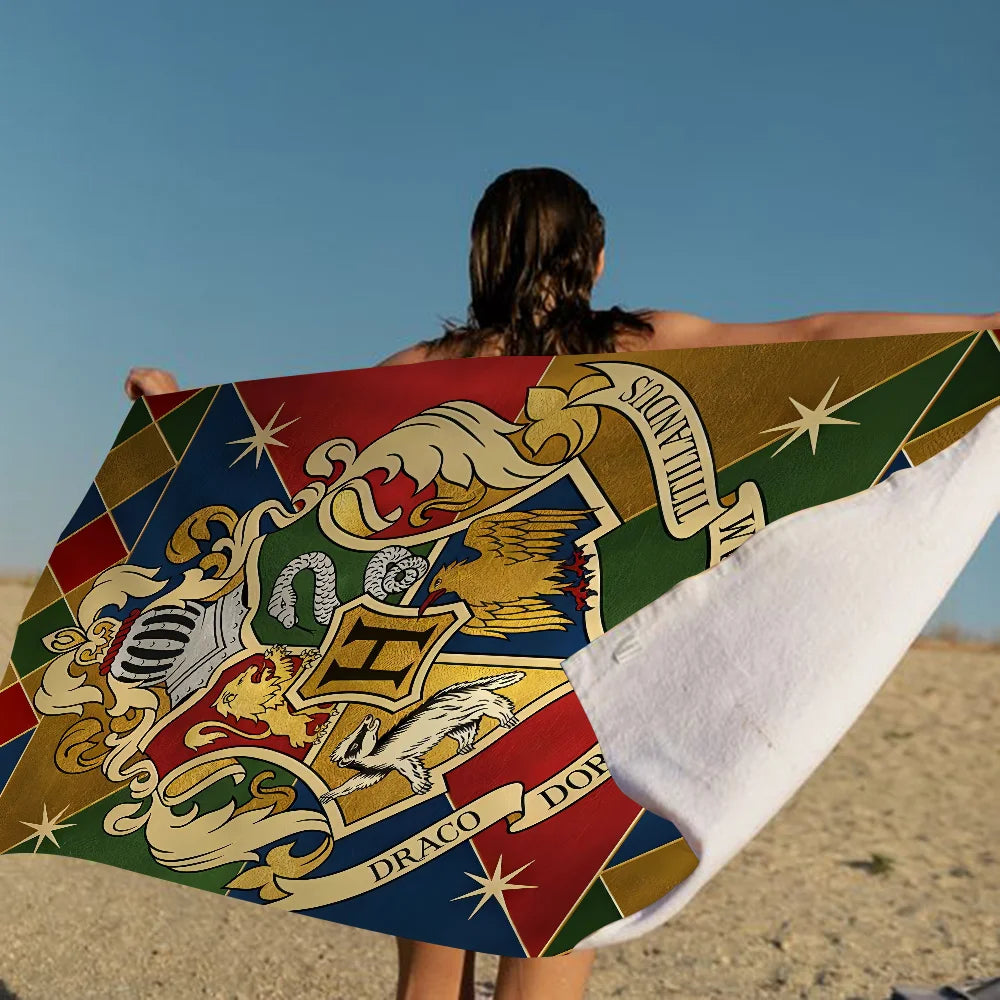 Boys-potter-Harries Logo Beach Towel Cartoon Cute Summer Large Bath Pool Beach Towel Microfiber Absorbent for Swimming Travel TAVEN System LLC