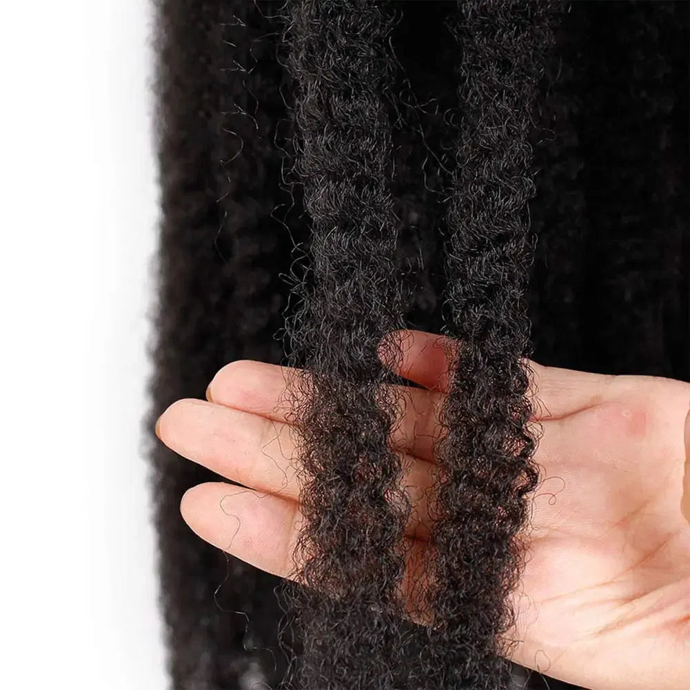 Color: T1B/30, Stretched Length: 18inches, Bulk Buy: 3Pcs/Lot - 18 Inch Synthetic Marley  Twist Braiding Hair Afro Kinky Curly Crochet Hair for Faux Locs Long Springy Twist Hair Extensions Taven