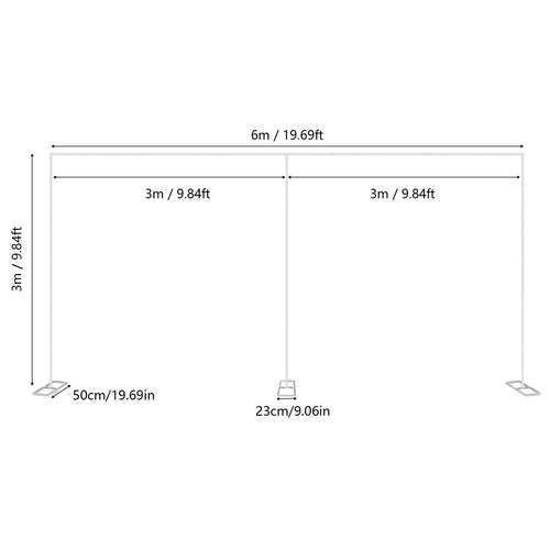 20x10ft Heavy Duty Backdrop Stand Kit - Wedding Event Carbon Steel Pipe Frame with Weighted Base for Weddings, Birthday Parties, Christmas Parties, Banquets, Anniversary Celebrations TAVEN System LLC