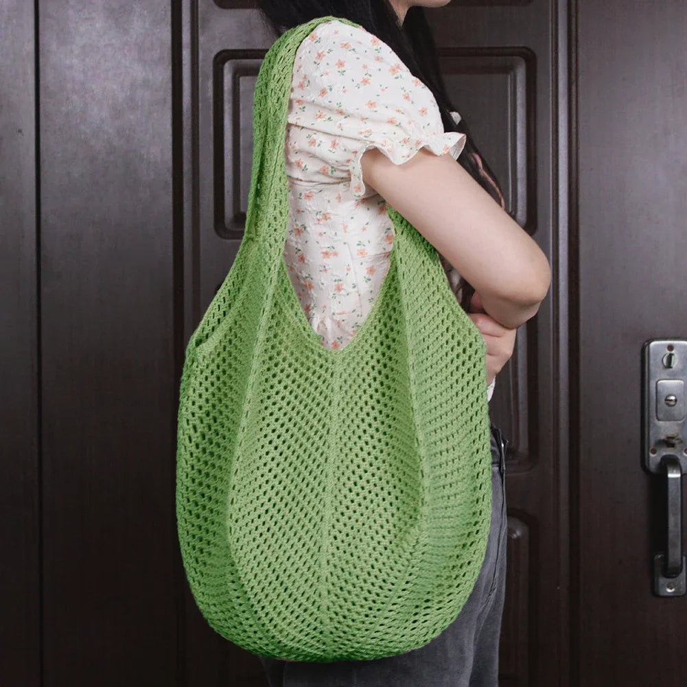 Women Straw Woven Beach Tote Bag Crochet Shoulder Handbag TAVEN System LLC