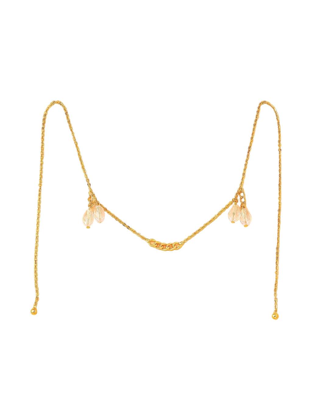 A crystal pendant face chain, a fashionable and natural-style stage accessory for women, trendy and unique jewelry. TAVEN System LLC