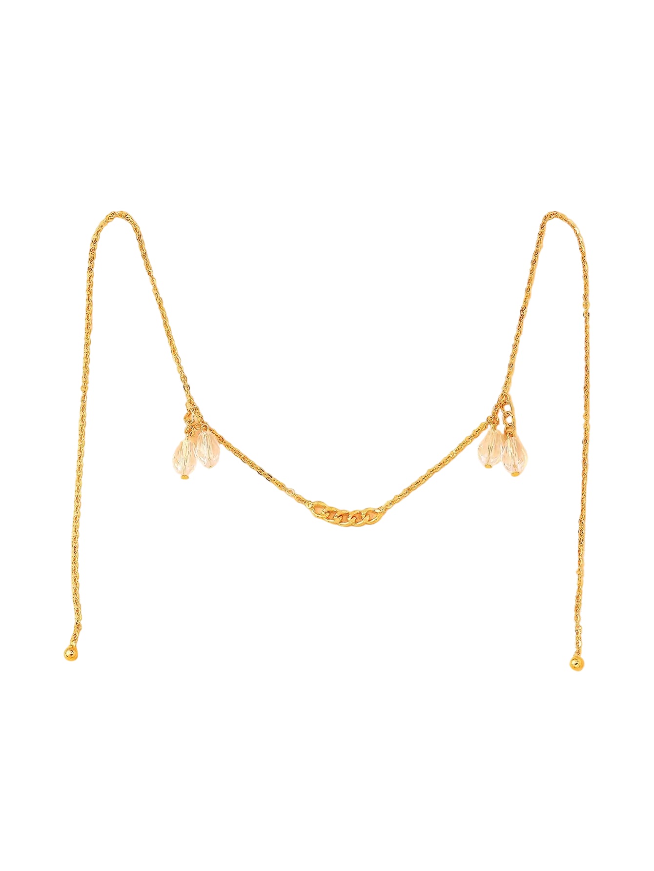 A crystal pendant face chain, a fashionable and natural-style stage accessory for women, trendy and unique jewelry. TAVEN System LLC