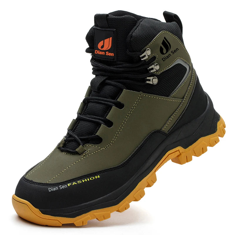 Mens Safety Shoes With Steel Toe Waterproof Boots Puncture Proof Anti-smash Mens Outdoor Work Sneakers Construction Work Shoes TAVEN System LLC