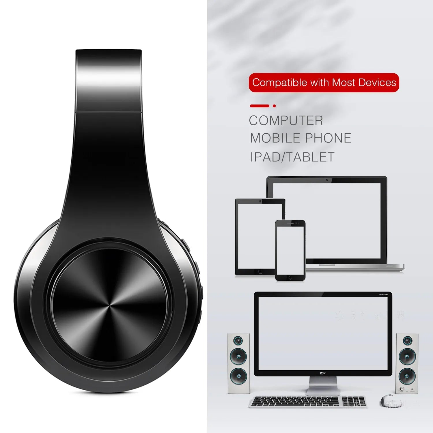 2026 Wireless Bluetooth Stereo Headset Upgrading Sports Overhead Earphone with Mic for Smart Phone TV PC Tablet - Music TAVEN System LLC