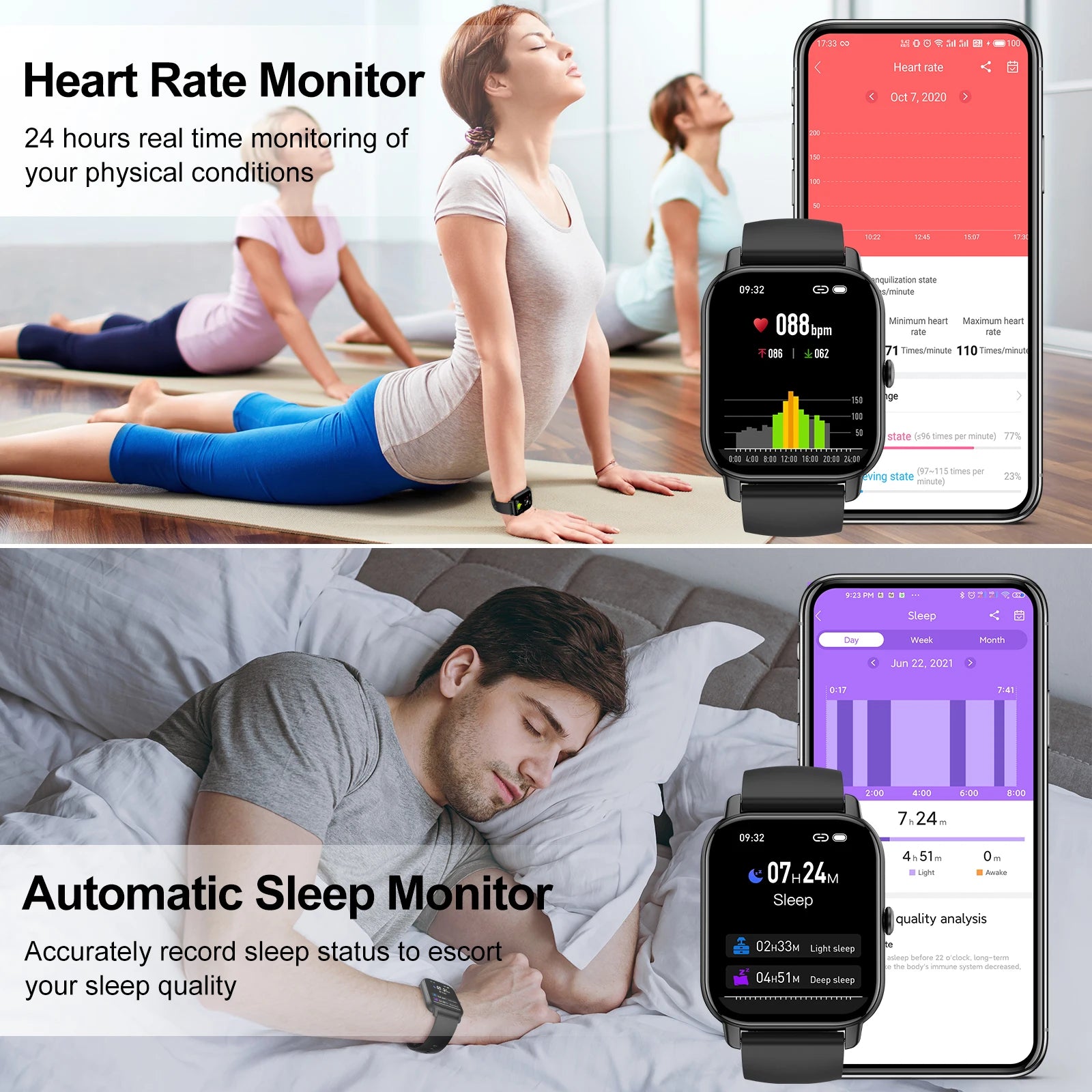 Jxrev Smart Watch, 1.85" Sports Watch for IP68 Waterproof, 110+ Sport Modes, Fitness Activity Tracker, Ultra Thin Watch. TAVEN System LLC