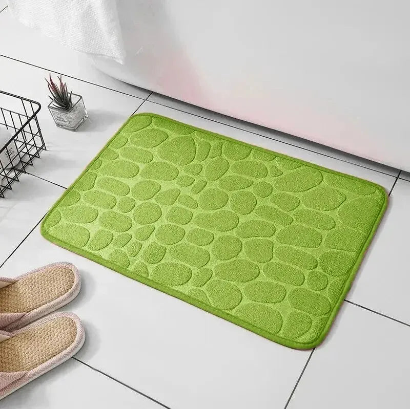 Embossed Microfiber Pebble Floor Mat Anti Slip Bathroom Carpet TAVEN System LLC