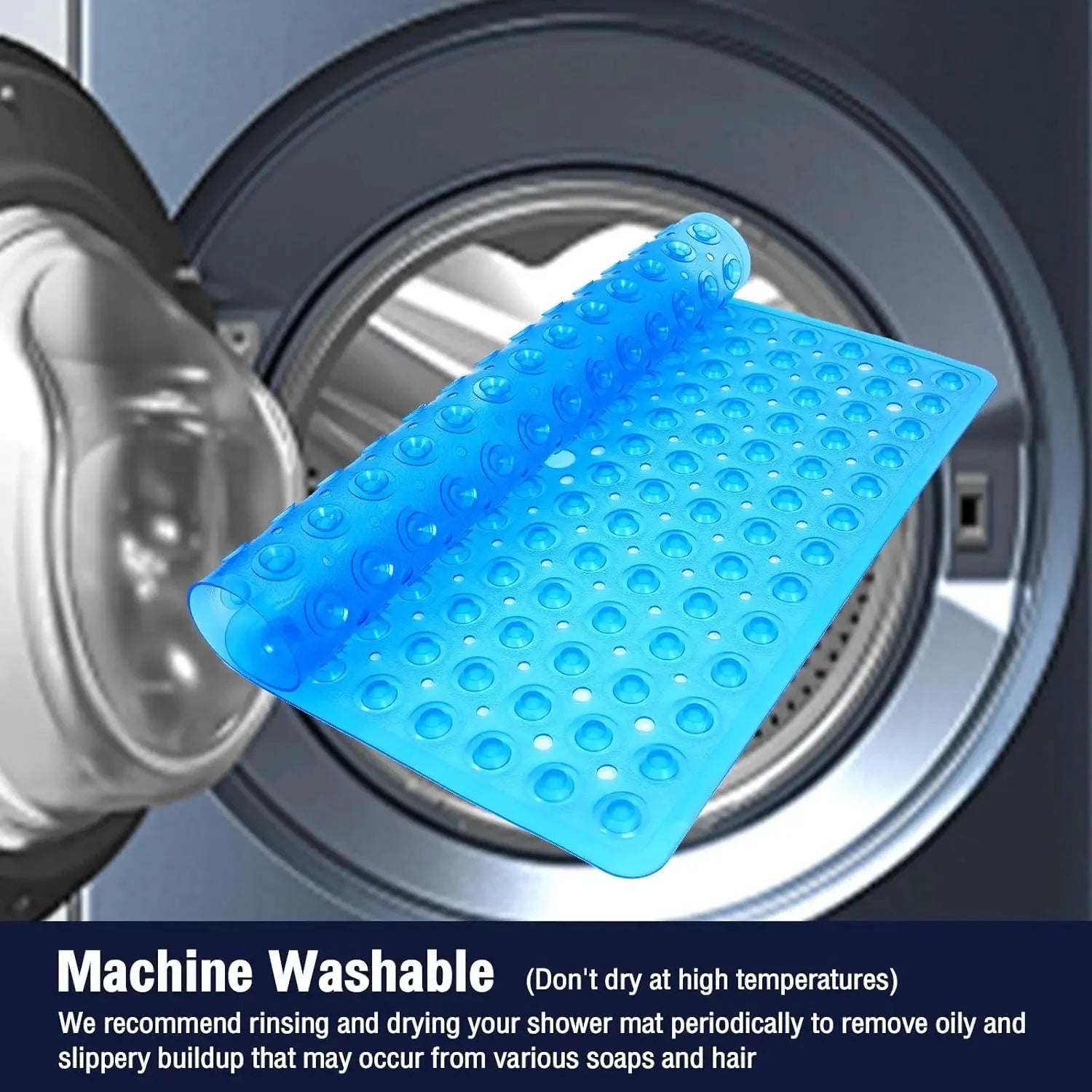 53x53cm Non Slip Shower Mat for Inside Shower Stall Mats for Bathroom Floor, Soft Bath Mat for Bathtubs with Big Suction Cups TAVEN System LLC