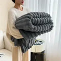 Soft & Delicate  Blanket Large Plush Ribbed Throw Warm Cozy Anti-Static Sofa Blanket Lightweight Bed Blanket Multi-Functional TAVEN System LLC