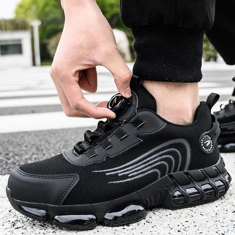Unisex Rotating Button Safety Shoes Men For Work Sneakers Shoes Puncture-Proof Protective Women Shoes Steel Toe Work Boots TAVEN System LLC