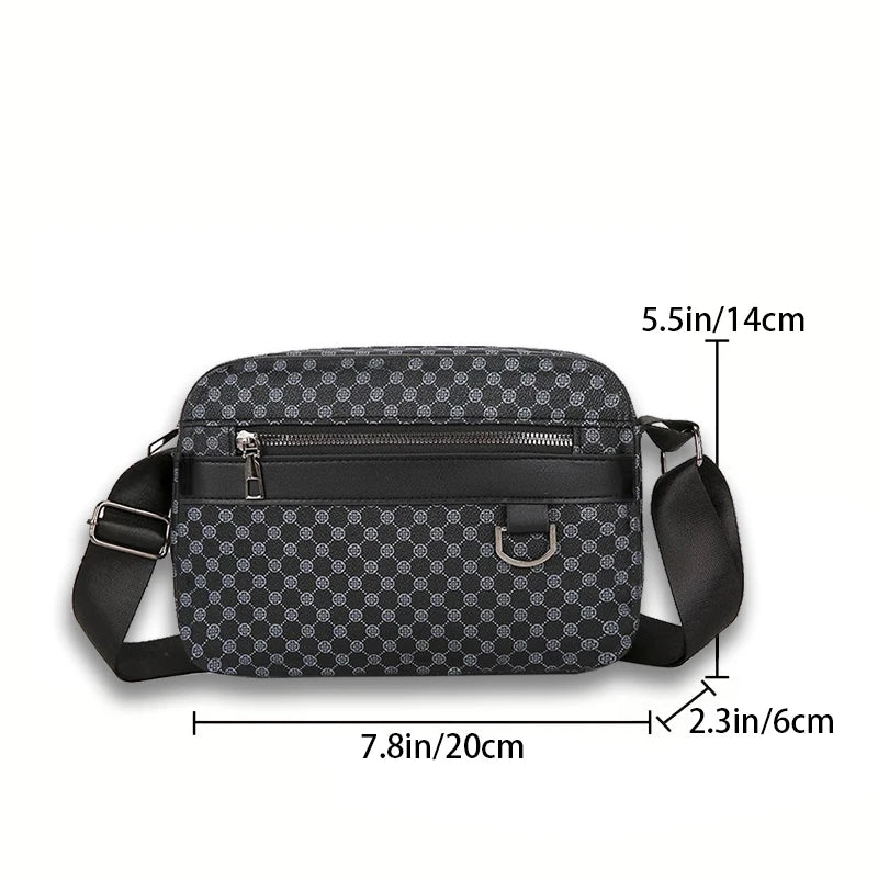 Men’s High Capacity Crossbody Sling Bag PU Shoulder Commute Bag TAVEN System LLC
