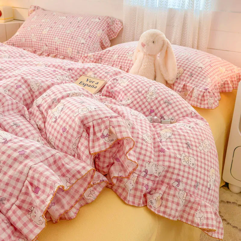 Bonenjoy Lace Duvet Cover Printed Home Quilts Cover Ruffles Comforter Covers Adults Kids Room Bedding (Pillowcase Need Order) TAVEN System LLC