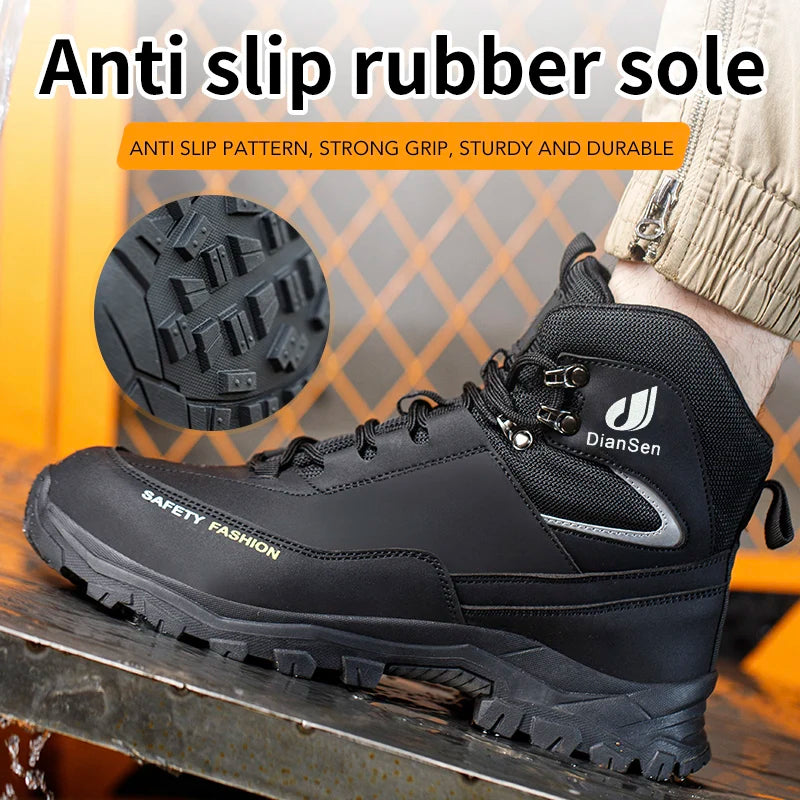 Mens Safety Shoes With Steel Toe Waterproof Boots Puncture Proof Anti-smash Mens Outdoor Work Sneakers Construction Work Shoes TAVEN System LLC