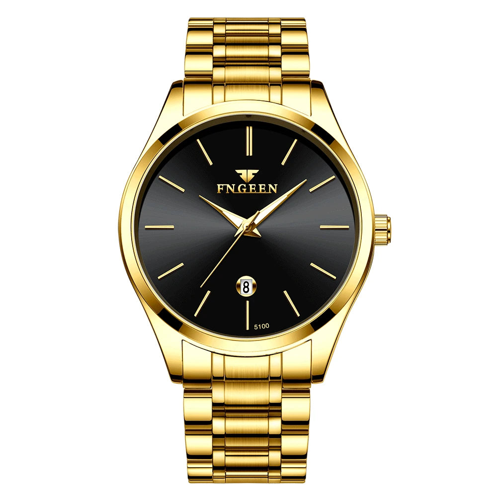BINBOND stainless steel durable quartz watches for men luxury luminous waterproof precise auto date men's watch casual reloj - TAVEN System LLC