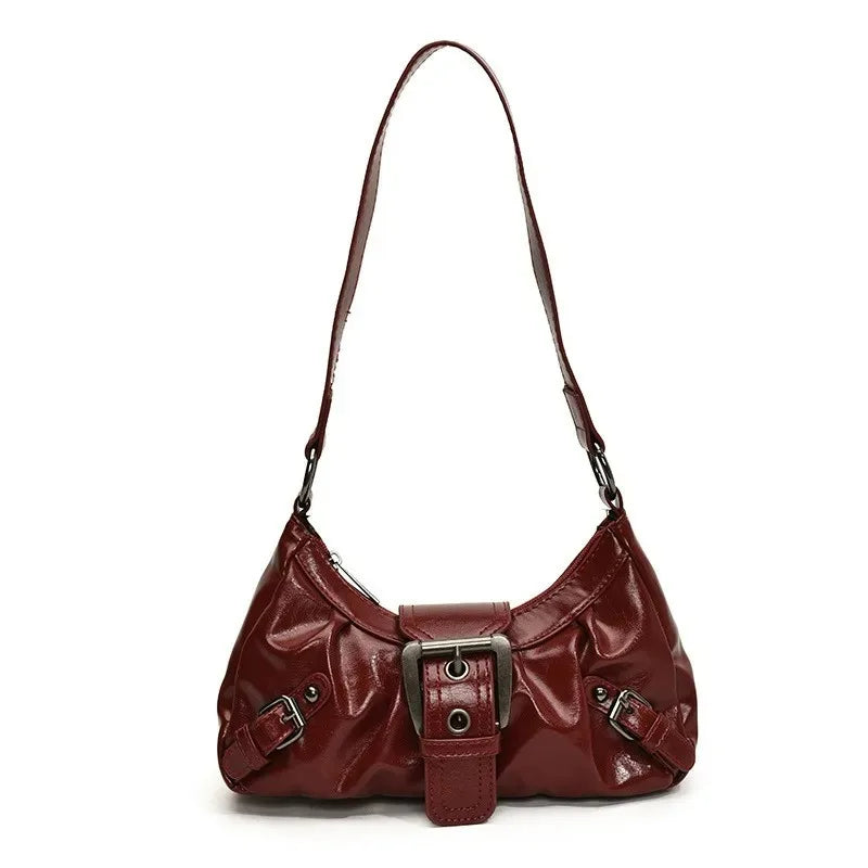 Y2K Retro Pleated Hobo Shoulder Bag Women Underarm PU Handbag TAVEN System LLC