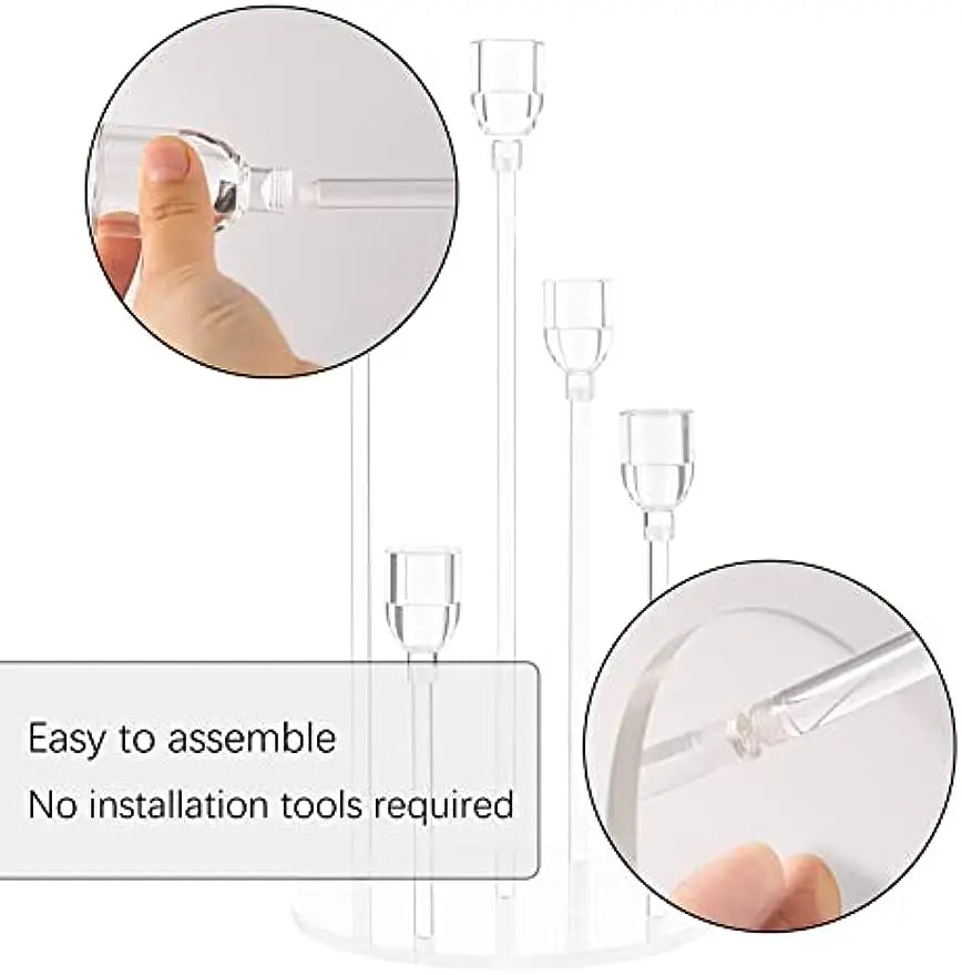 10pcs Acrylic 5 Arms Candle Holder Transparent Candelabra Table Centerpieces Wedding Living Room Home Holiday Decoration TAVEN System LLC