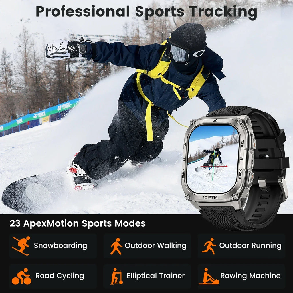 KOSPET Tank M4 Smart Watch Stainless Steel 6-Sat GPS Offline Maps 10ATM Waterproof 45M Dive 24/7 Health Monitor for Android iOS TAVEN System LLC