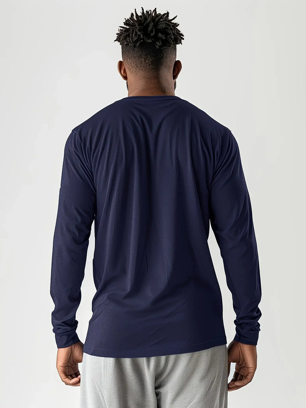 5-piece men's solid color round neck long sleeved T-shirt, versatile design, comfortable and fashionable TAVEN System LLC