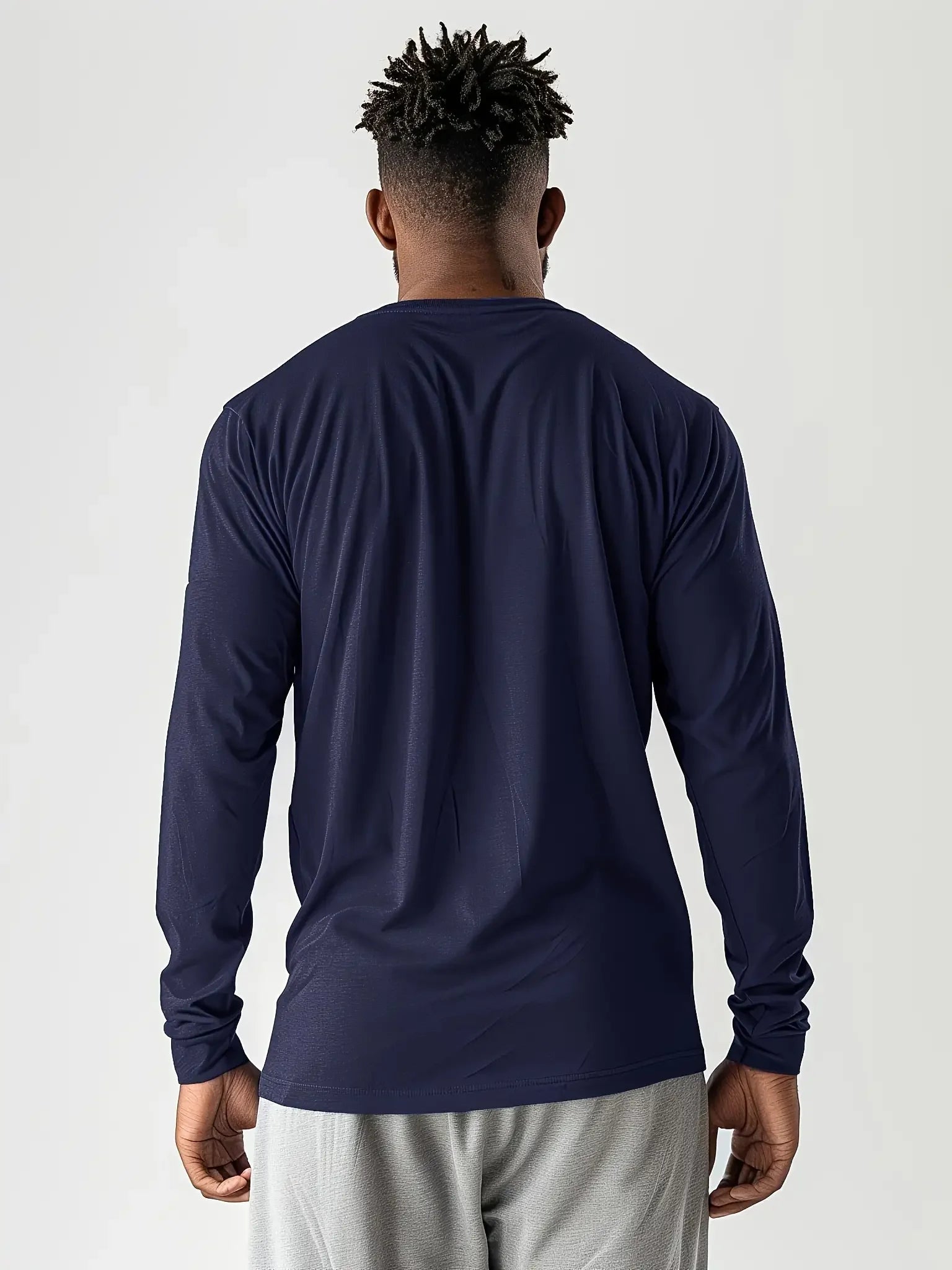 5-piece men's solid color round neck long sleeved T-shirt, versatile design, comfortable and fashionable TAVEN System LLC