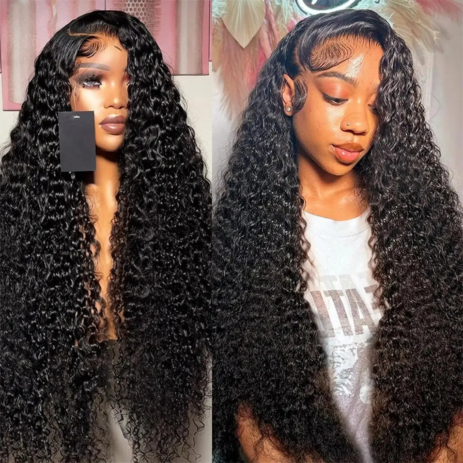 Color: #10, Ships From: CHINA, Stretched Length: 22INCHES, Density: 180% - Curly Human Hair Wigs For Women Water Wave Lace Front Wig 13x4 13x6 Lace Frontal Deep Wave Wig 100% Human Hair Hd Lace Wigs Taven