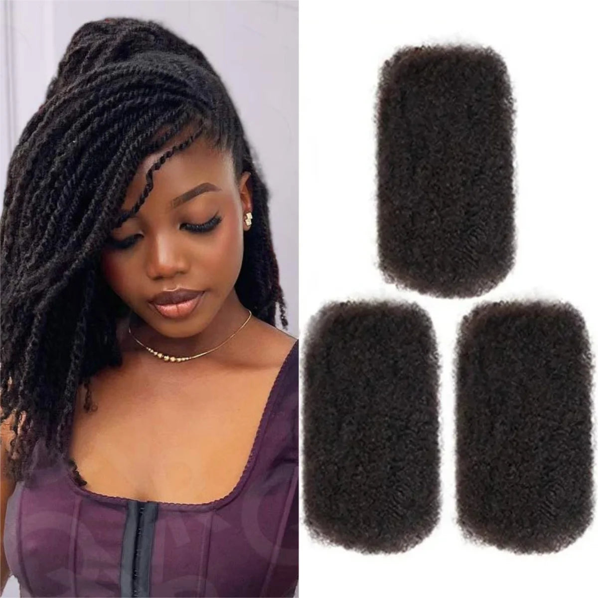Rebecca Youth afro kinky curly human braiding hair bulk
