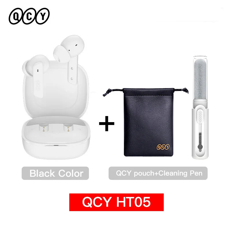 QCY HT05 ANC Wireless Earphone 40dB Noise Cancelling Bluetooth 5.2 Headphone 6 Mic ENC HD Call TWS Earbuds Transparency Mode TAVEN System LLC